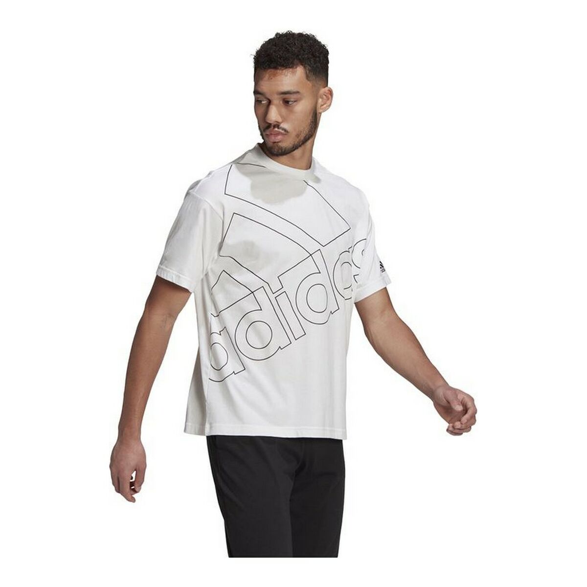 Camiseta de Manga Corta Hombre Adidas Giant Logo Blanco - Vista 4