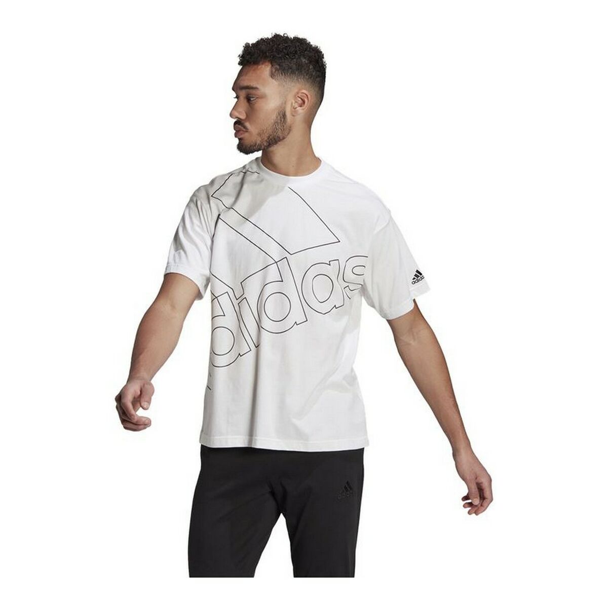 Camiseta de Manga Corta Hombre Adidas Giant Logo Blanco - Vista 5