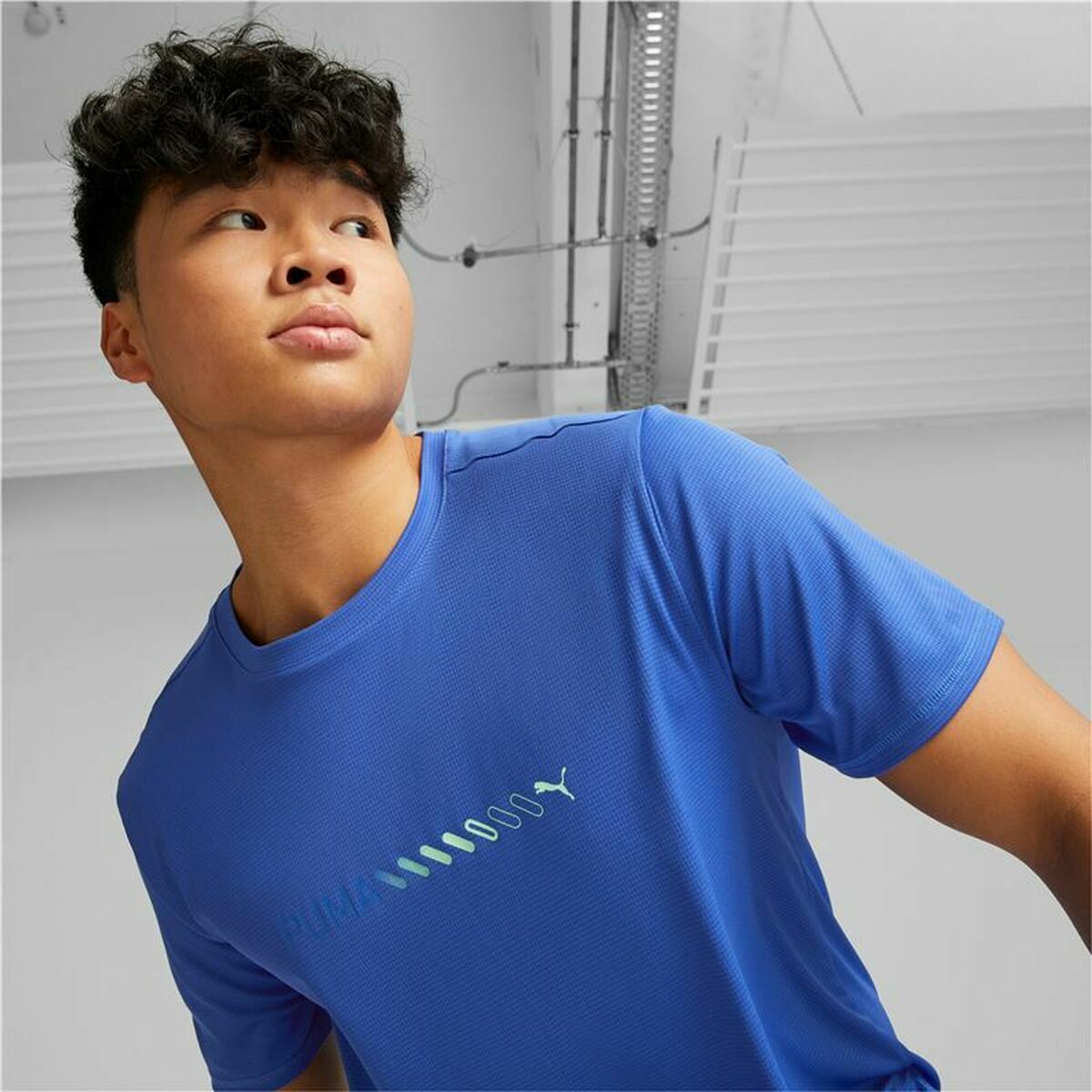 Camiseta de Manga Corta Hombre Puma Run Favorite Logo Azul - Vista 2