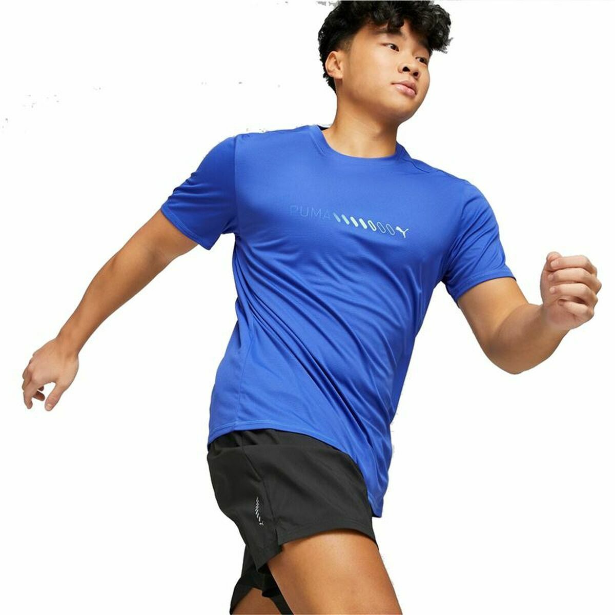 Camiseta de Manga Corta Hombre Puma Run Favorite Logo Azul - Vista 3