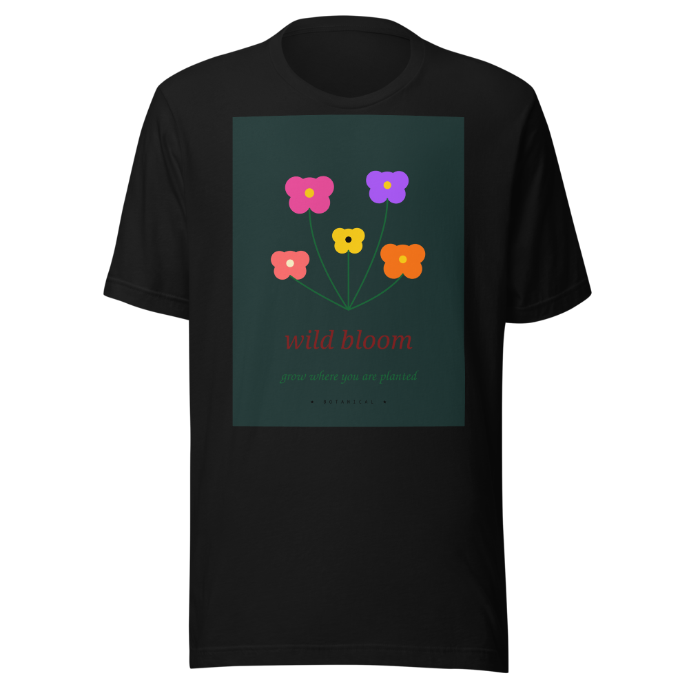 Camiseta Botánica Wild Bloom – Cottagecore minimalista