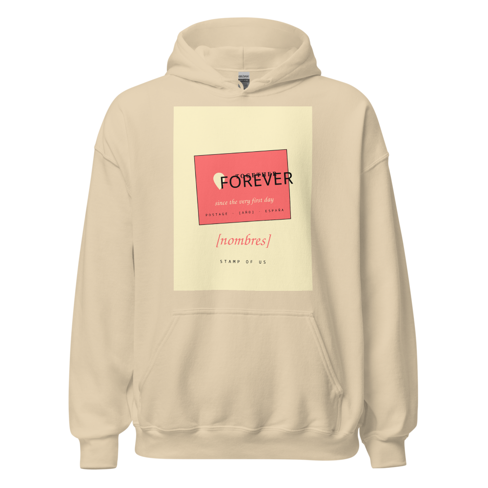Together Forever – Hoodie color arena unisex con diseño exclusivo personalizable