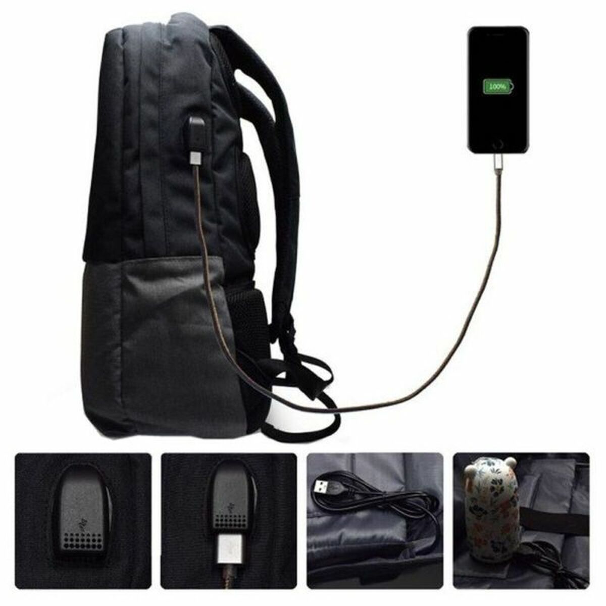 Mochila para Portátil y Tablet Ewent EW2529 Negro Gris 17 17,3 - Vista 5