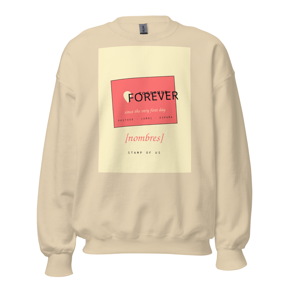 Together Forever – Sudadera arena unisex con diseño exclusivo personalizable