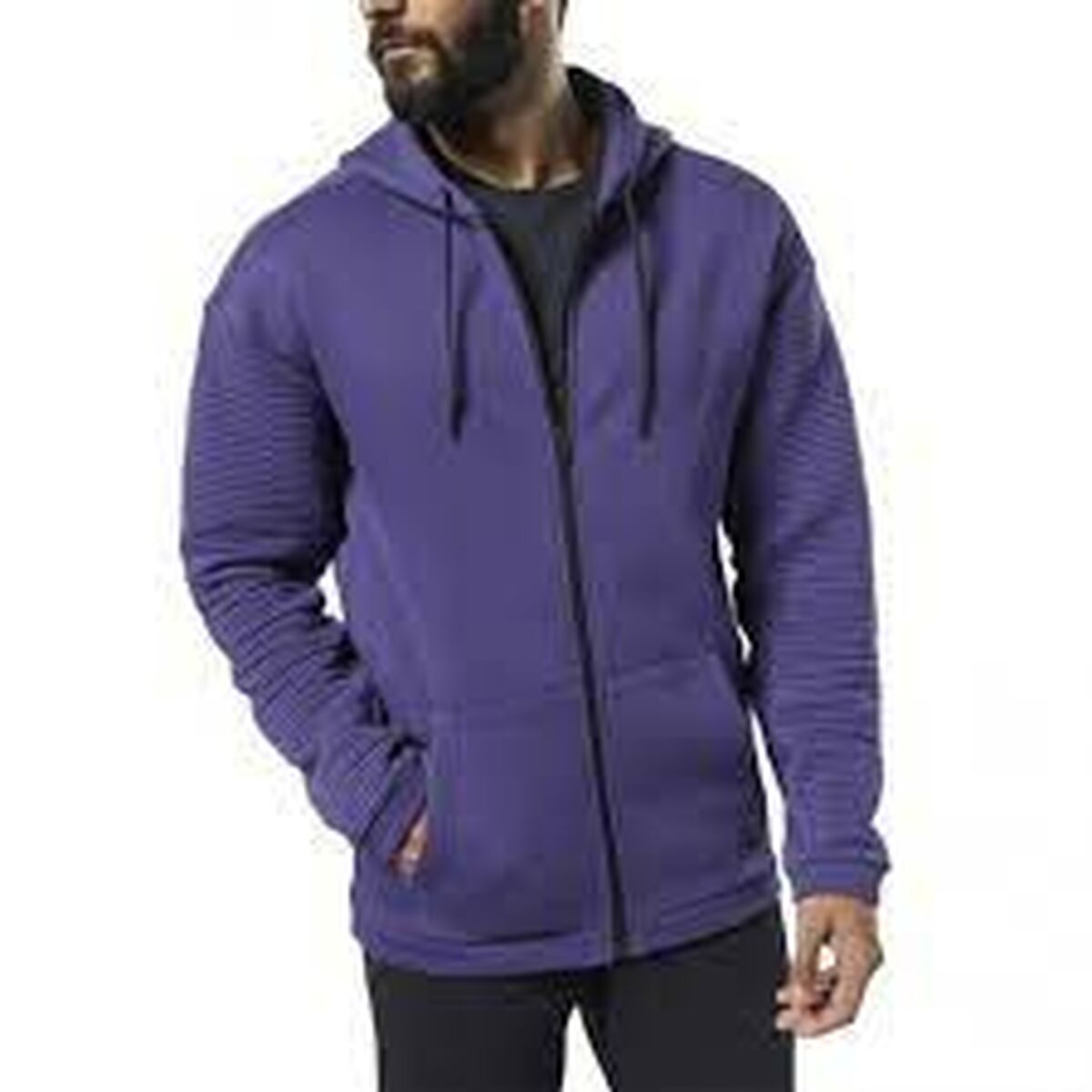 Sudadera con Capucha y Cremallera Hombre FLEECE OTH HOOD Reebok DY7805 Morado - Vista 5