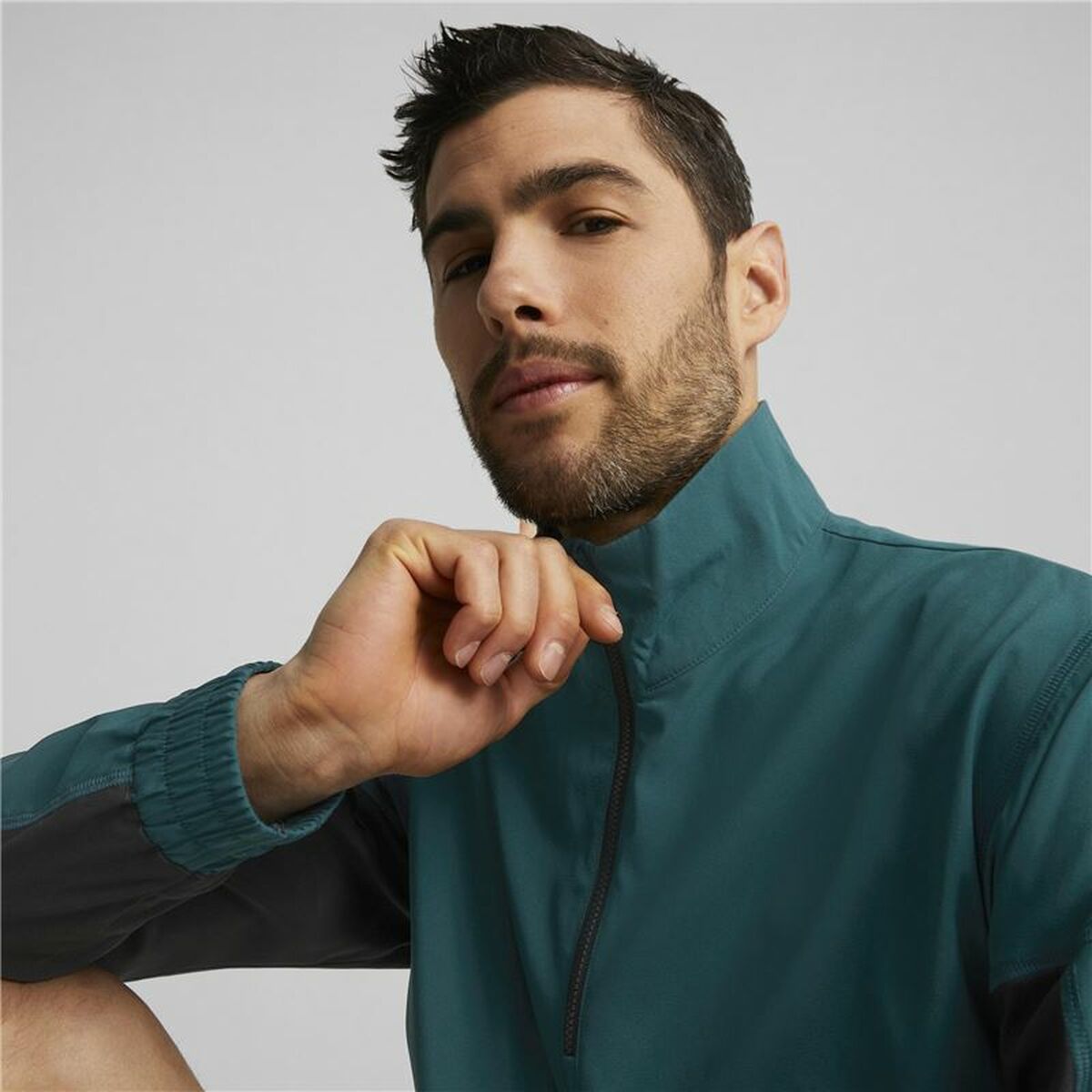 Sudadera sin Capucha Hombre Puma Fit Woven Training Verde - Vista 4